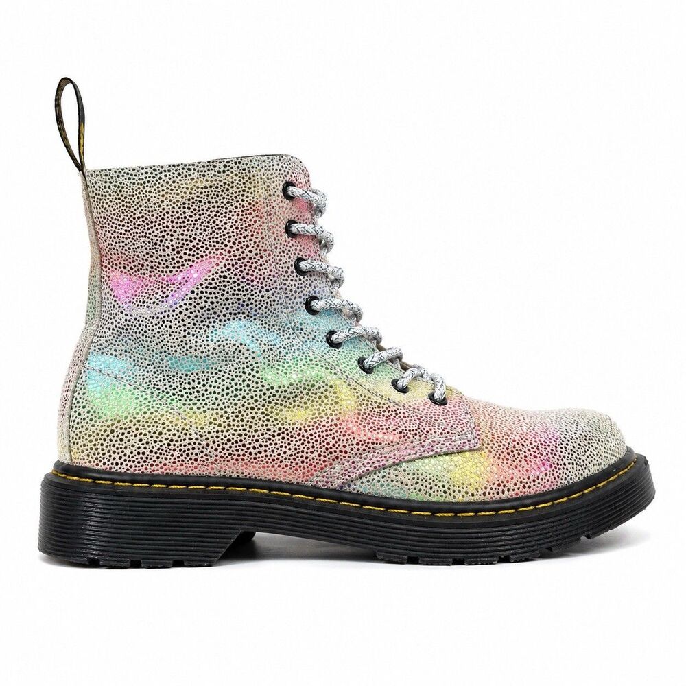 Dr Martens 1460 Pascal Womens 6 Rainbow Iridescent Glitter Combat Boots EU 37